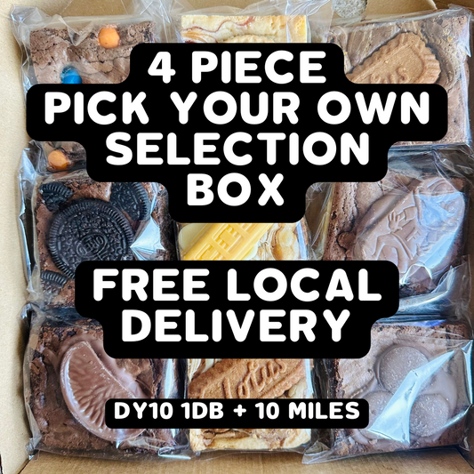 4 Piece Selection Box - Pick Your Own - 𝗙𝗥𝗘𝗘 𝗟𝗢𝗖𝗔𝗟 𝗗𝗘𝗟𝗜𝗩𝗘𝗥𝗬 on 𝗙𝗿𝗶𝗱𝗮𝘆 𝟭𝟮𝘁𝗵 𝗦𝗲𝗽𝘁𝗲𝗺𝗯𝗲𝗿 (DY10 1DB + 10 miles ONLY)